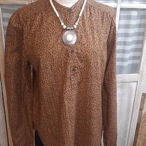 GAP Brown Leopard Print Shirt